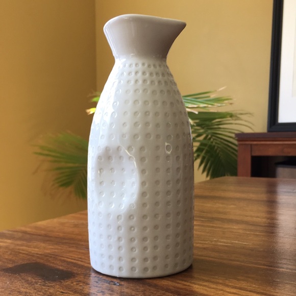 Crate & Barrel White Ceramic Sake Bottle - Picture 4 of 11